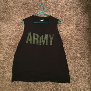 Black Army Tank Top